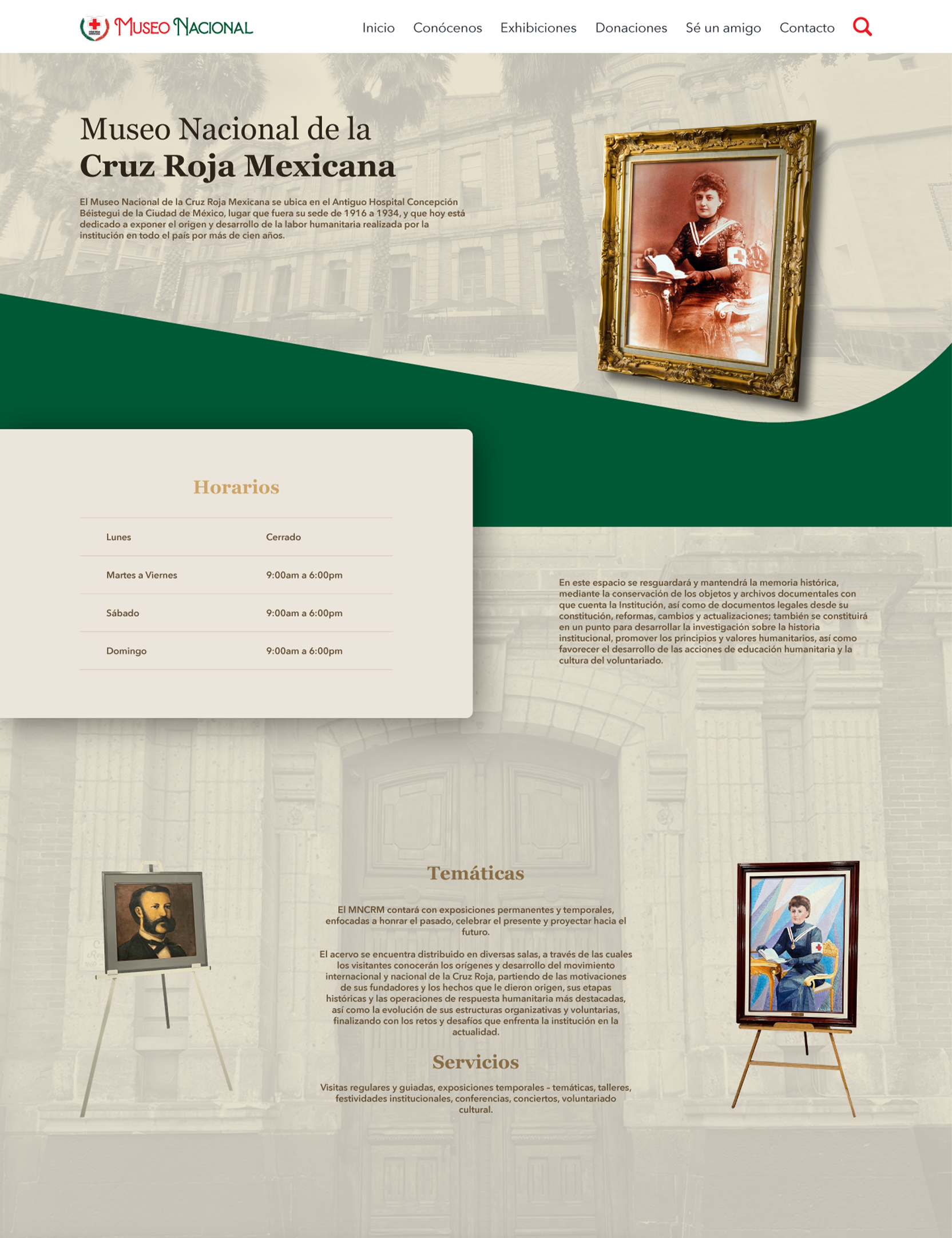 Diseño Web del Museo Nacional de la Cruz Roja Mexicana